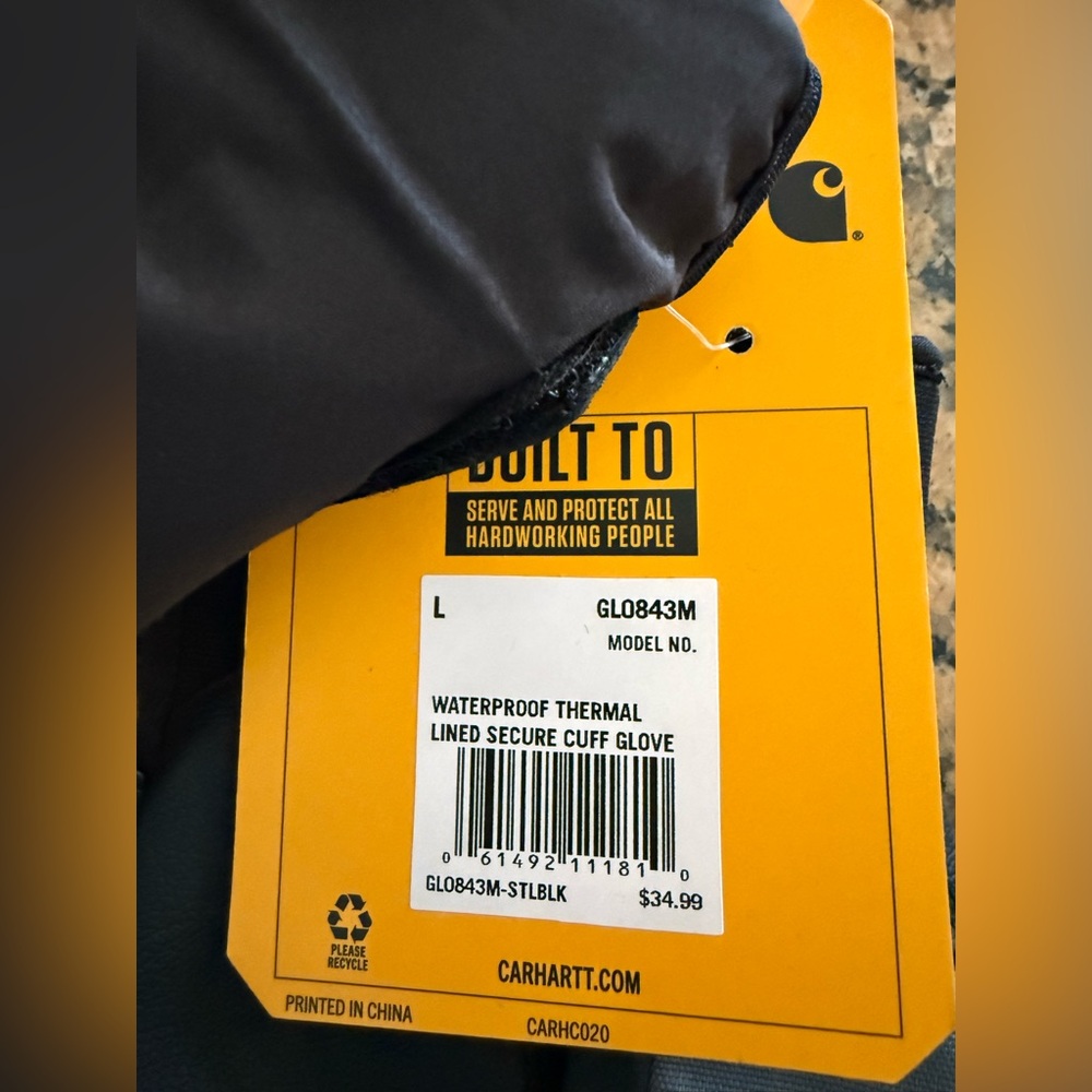 Carhartt WATERPROOF THERMAL LINED SECURE CUFF GLOVE - Picture 4 of 4